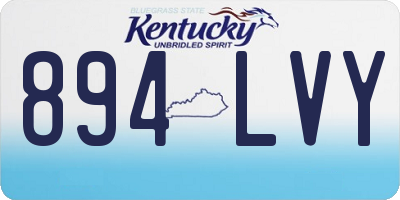 KY license plate 894LVY