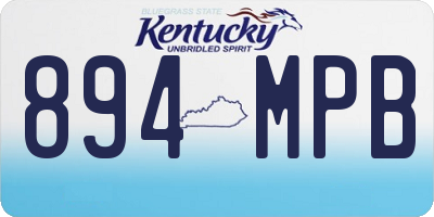 KY license plate 894MPB