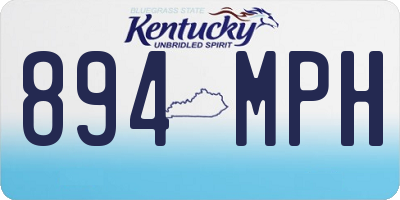 KY license plate 894MPH