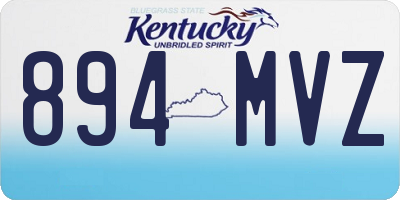 KY license plate 894MVZ