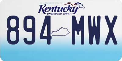 KY license plate 894MWX