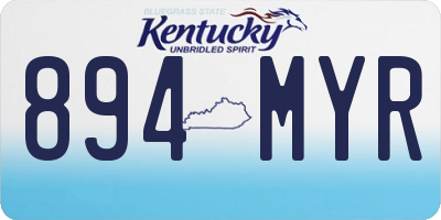 KY license plate 894MYR