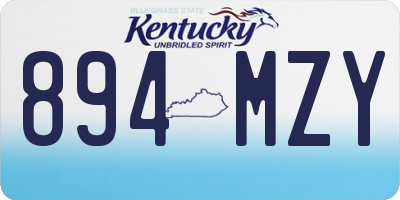KY license plate 894MZY