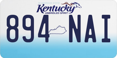 KY license plate 894NAI