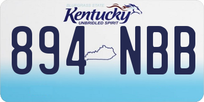 KY license plate 894NBB