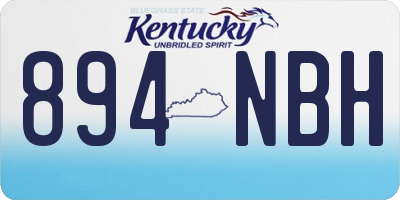 KY license plate 894NBH