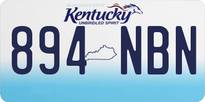 KY license plate 894NBN