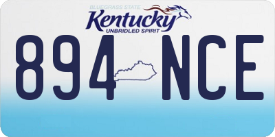 KY license plate 894NCE