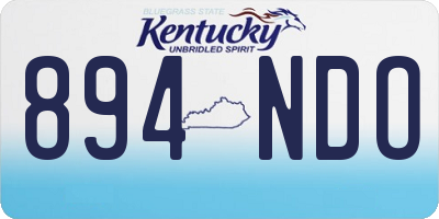 KY license plate 894NDO