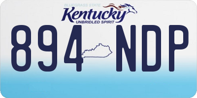 KY license plate 894NDP
