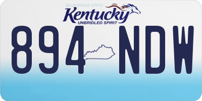 KY license plate 894NDW