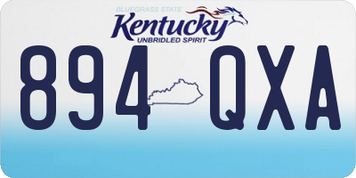 KY license plate 894QXA