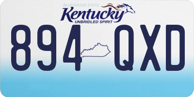 KY license plate 894QXD