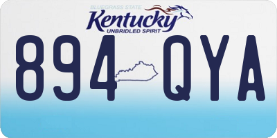 KY license plate 894QYA