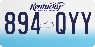 KY license plate 894QYY