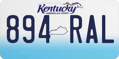 KY license plate 894RAL