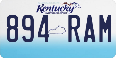 KY license plate 894RAM