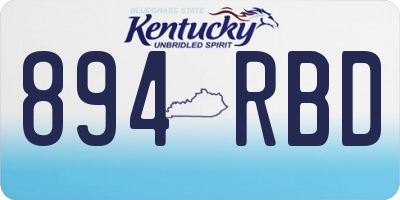 KY license plate 894RBD