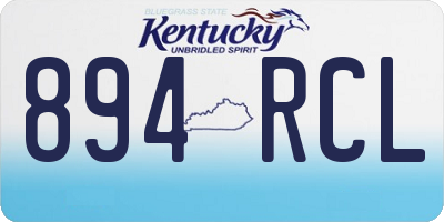 KY license plate 894RCL