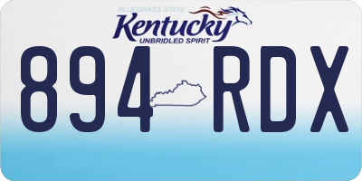 KY license plate 894RDX