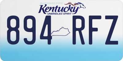 KY license plate 894RFZ
