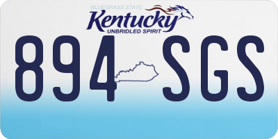 KY license plate 894SGS