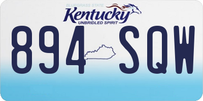 KY license plate 894SQW