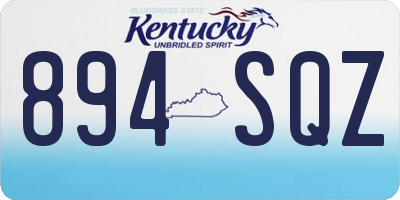 KY license plate 894SQZ