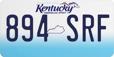 KY license plate 894SRF