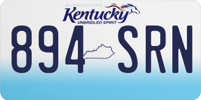 KY license plate 894SRN
