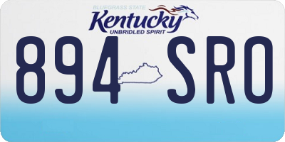 KY license plate 894SRO