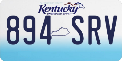 KY license plate 894SRV