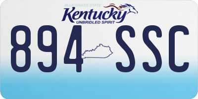 KY license plate 894SSC
