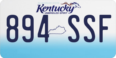 KY license plate 894SSF