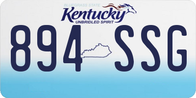 KY license plate 894SSG