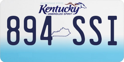 KY license plate 894SSI