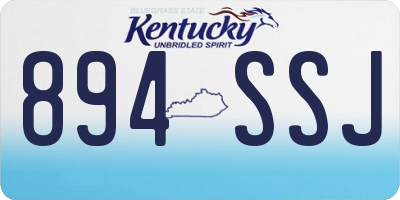 KY license plate 894SSJ