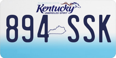 KY license plate 894SSK