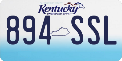 KY license plate 894SSL