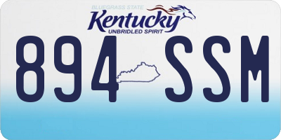 KY license plate 894SSM