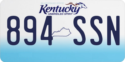 KY license plate 894SSN