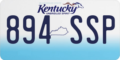 KY license plate 894SSP