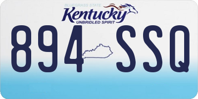 KY license plate 894SSQ