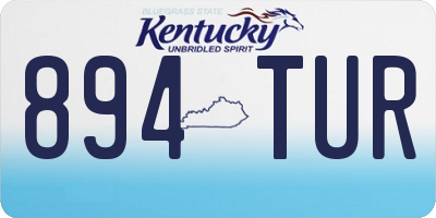 KY license plate 894TUR