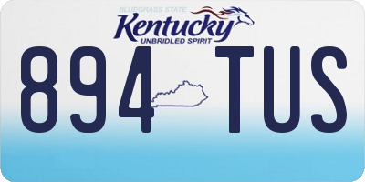 KY license plate 894TUS