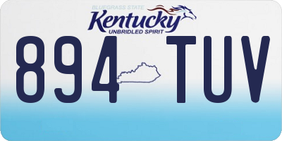 KY license plate 894TUV