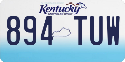 KY license plate 894TUW