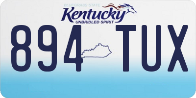 KY license plate 894TUX