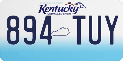 KY license plate 894TUY