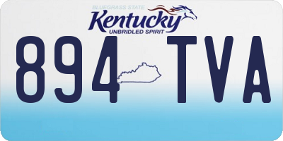 KY license plate 894TVA
